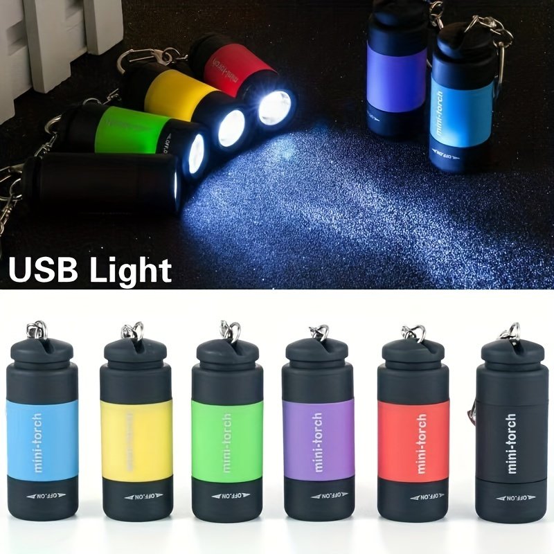 USB Rechargeable Mini Flashlight Keychain from Temu