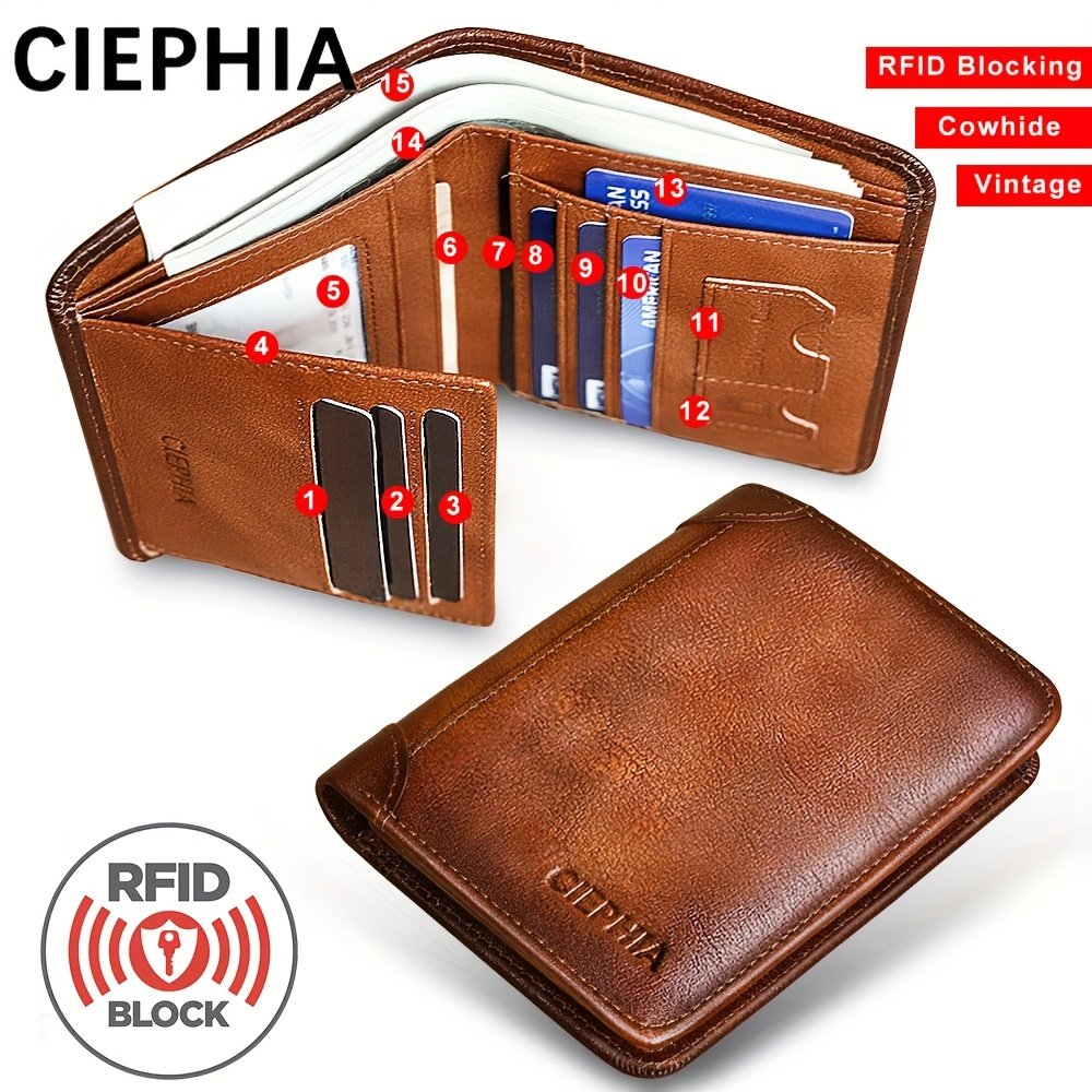 Men's Genuine Leather Wallet Gift Set from Temu