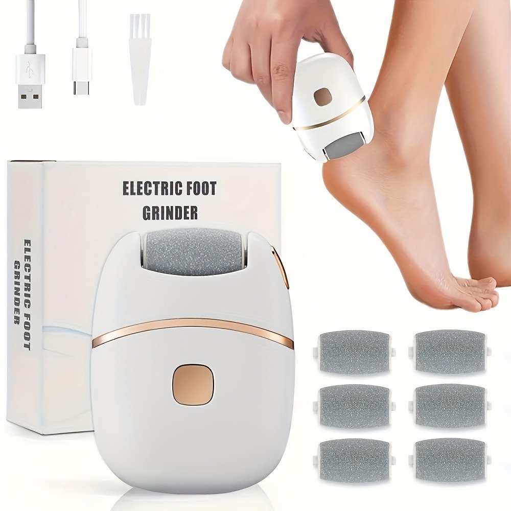 Rechargeable Electric Exfoliator with 6 Heads from Temu