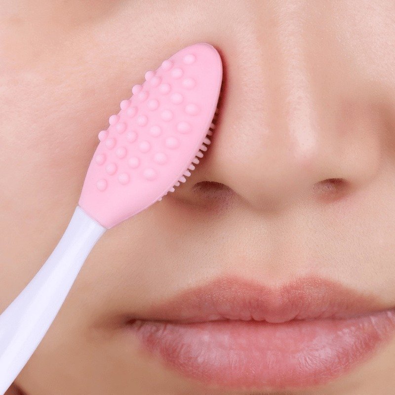 Silicone Face Cleansing Brush with Replacement Head from Temu