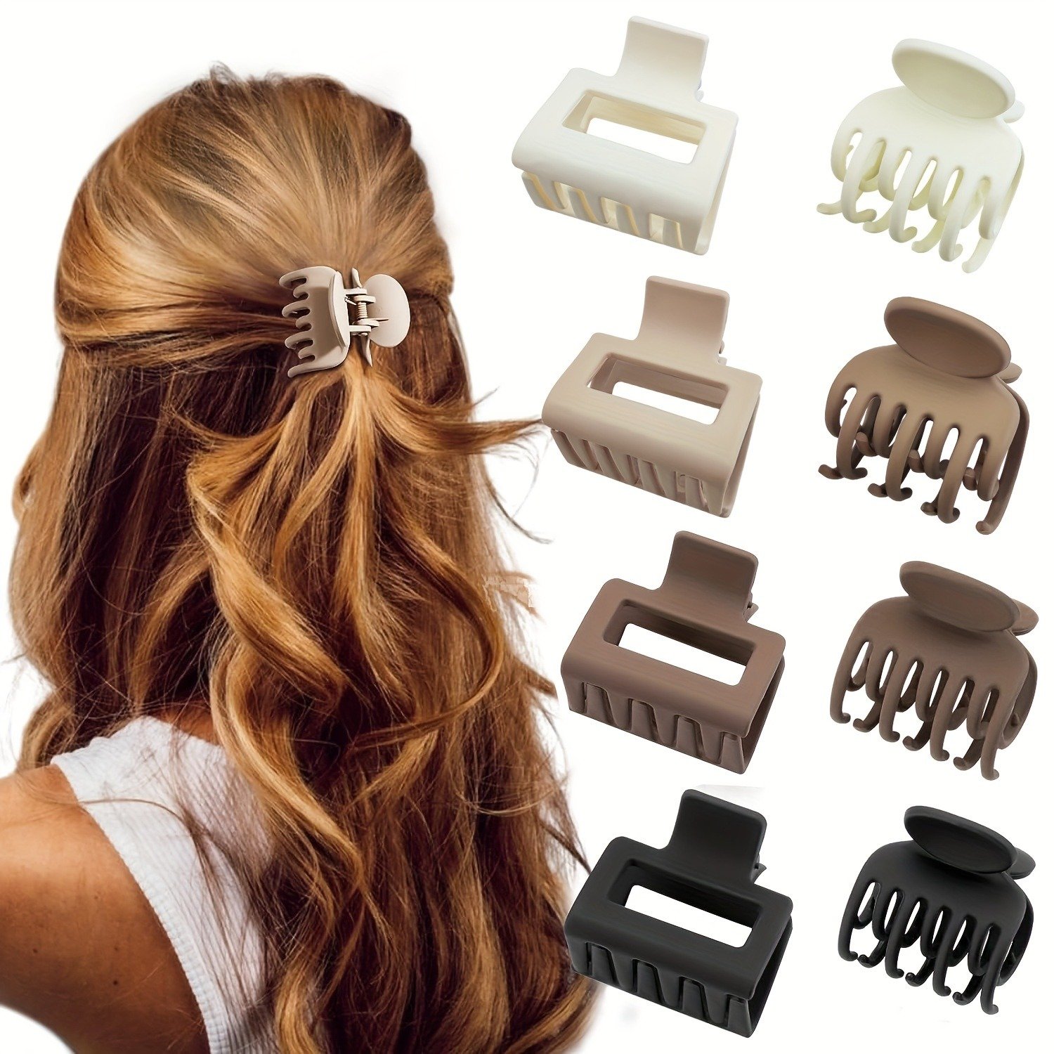 Matte Claw Hair Clips (4 or 8 pcs) from Temu